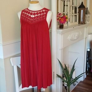 Swing Dress w/ Crochet Detail by LOFT
